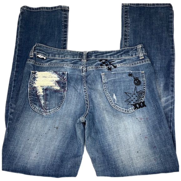 AKDMKS Akademiks Women’s Patch Distressed Jeans - Picture 11 of 14